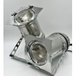 Modern pair of chrome stage or spotlights