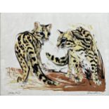 David Koster (b. 1926) - Cheetah cubs, signed, artists proof colour print, 55 x 75cm, framed