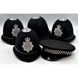 Four Wiltshire Police helmets with a further police hat (5)