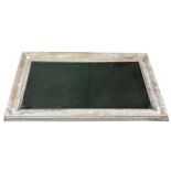 Antique French wall mirror, with distressed painted frame and pitted glass, 107 x 67cm