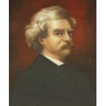 After Ignace Spiridon (1869-1900) - bust portrait of Mark Twain, unsigned, oil on board, 24 x 18.