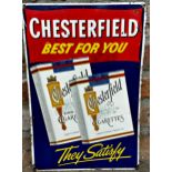 Advertising - 'Chesterfield, best for you, they satisfy', enamelled tin sign, 45 x 30cm