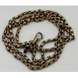 9ct belcher chain with clasp, 94cm long approx, 34.1g