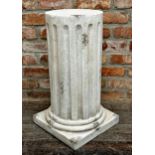 Cast resin Corinthian column plinth, 66cm high