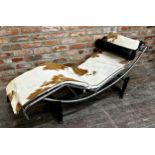 After Corbusier - LC4 chaise lounges, with cow hide upholstery, 165cm long