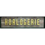 Advertising - 'Horlogerie', horology reclaimed French shop or horologists sign, with gilt