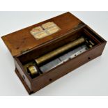 Early walnut cased music box by Ami Rivenc, playing six airs, 40cm long