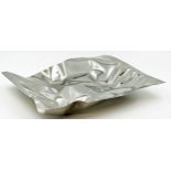Verner Panton Masterpieces for Georg Jensen - stainless steel tray, of stylised crumpled form, 37