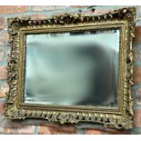 Good quality 19th century gilt and gesso oak wall mirror, 66 x 50cm