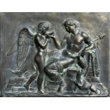 Relief moulded terracotta plaque of a classical scene, Width 69.5cm x Height 52cm x Depth 9cm