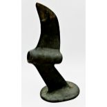 Abstract bronze sculpture in the form of a propeller, 46cm high