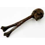 Novelty antique iron skull nutcracker, 16cm long