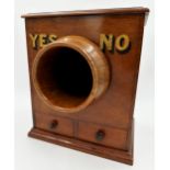 Good 19th century mahogany ballot box by George Kenning of London, with gilt inscription 'YES' and