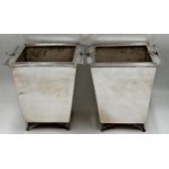 Pair of Silver Plate, turn of the century Bar Wine Coolers/Ice Buckets/Jardinieres . Tapered