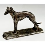 Silver plated figure of a standing greyhound, 15cm x 21cm.