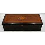 19th century rosewood and boxwood inlaid PVF (Paillard Vaucher Fils) music box, playing eight