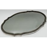 Victorian Beveled Mirror Plateau with beaded decoration to border. h2 x l51 x w35cm