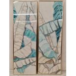 20th century American school - Pair of banana leaf studies, indistinctly signed, watercolour, each
