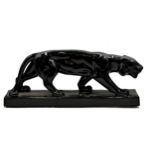 Art Deco ceramic black panther 28 x l70cm