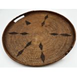 Native American Apache woven circular tray, 53cm diameter