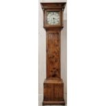 Good quality 18th century William Bradford of Drayford longcase clock, 10" brass and silvered dial