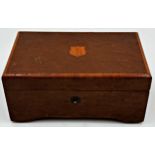 Early 20th century Thorens walnut cased musical snuff box, playing six airs, 15.5cm long,