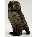 Probably by Franz Bergman - Austrian cold painted bronze study of an Owl, 4cm high