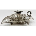 Good quality Victorian silver chamberstick, in the form of and pierced with ivy leaf, maker