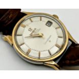 Vintage Omega Constellation Automatic Chronometer gold plated gents wristwatch, champagne 'pie