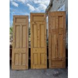 Three Victorian reclaimed pine panelled interior doors, each 241.5 x 72cm (3).