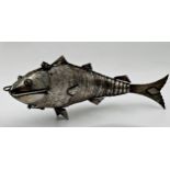 Eastern silver articulated fish, 22cm long, 5oz approx