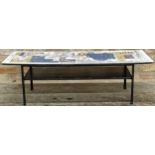 John Piper for Conran - 'London scenes' formica coffee table, on steel legs with undertier, 36 x