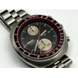 Vintage Seiko 'UFO' Chronograph Automatic 6138.0011 stainless steel gents wristwatch, black dial