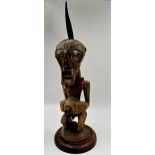 Tribal Interest - Songye power figure from DR Congo, with applied horn and studded copper