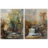 William Widgery (1826-1893) - Pair of waterfall landscapes, signed and dated 1869, watercolour, 49 x