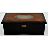 19th century rosewood and Boulle inlaid L'Epee French music box, playing four airs, 31.5cm long,