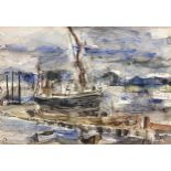 John Knapp Fisher (1931-2015) - 'Barge at Pin Mill', signed and dated, titled verso, (19)62,