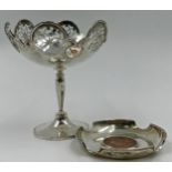 Early 20th century pedestal dish, with raised pierced rim, maker E S Barnsley & Co, Birmingham 1911,