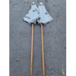 Pair of Taittinger garden parasols (2)