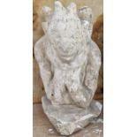 Antique weathered plaster sculpture of a Notre Dame gargoyle, 64cm high