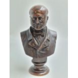 Alfred Daubree - signed bronze bust of a gentleman, A Nancy, 27cm high