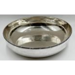 Very Large 20th Century Silver Plated Fruit Bowl, with banded decoration to rim. h10cm x w41cm