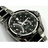 Seiko Velatura Kinetic Direct Drive stainless steel gents wristwatch, black dial with subsidiary