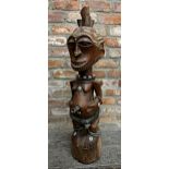 Tribal Interest - Songye power figure from DR Congo, with applied horn, shell and studded