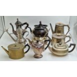 Mixed collection of silver plate to include teapots, coffee pots, jugs etc