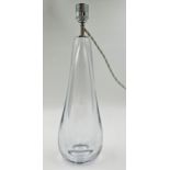 Adam Aronson large baluster clear glass lamp, 47cm high.