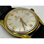 Vintage Rodania 'Secondomatic' gents gold plated wristwatch, champagne dial with gilt baton