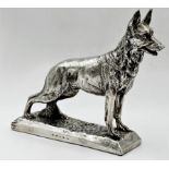 Good silver model of a standing Alsatian, maker Camelot Silverware Ltd, Sheffield 2000, 18 x 22cm