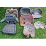 Collection of vintage tractor seats (9)