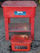 Floor standing Clarke parts washer together with a Sealey parts cleaning tank (2)